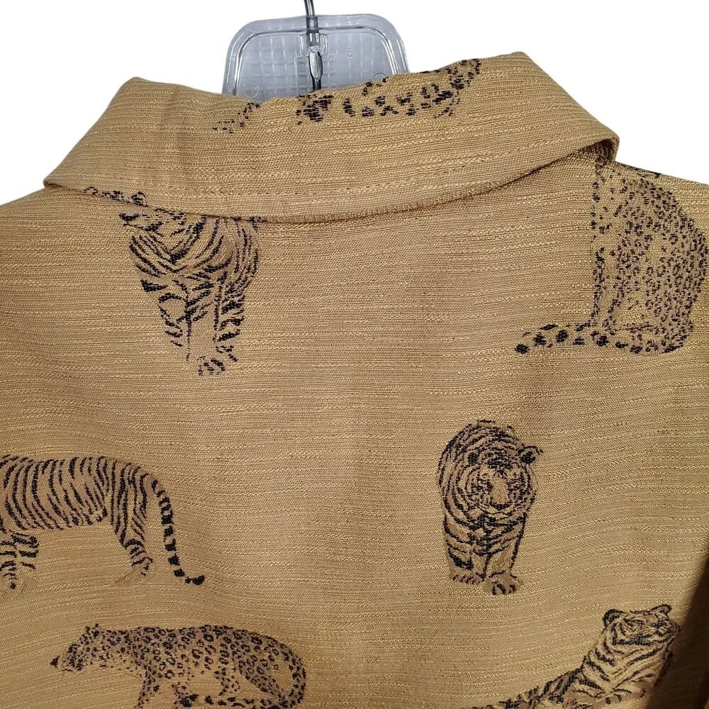 Giancarlo Ferrari Size 12 Shirt Jacket Zoo Safari Jungle Big Cat Tiger Lined Vtg - Picture 7 of 12